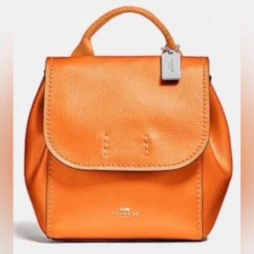 Coach Orange Leather Mini Backpack - Coach